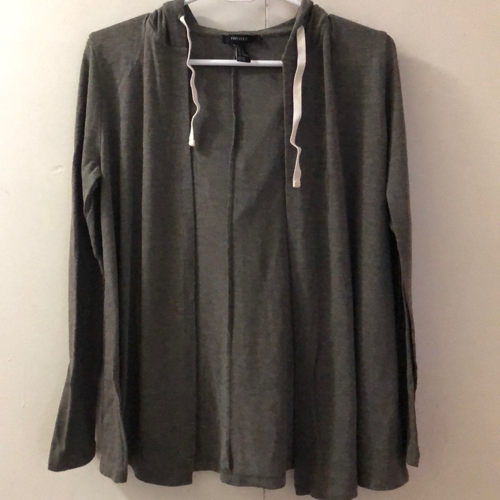 hooded cardigan